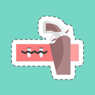 Çıkartma çizgisi Silah Kemeri 'ni kesti. Vahşi Batı sembolü için uygun. Basit dizayn edilebilir. tasarım şablonu. Basit gösterim