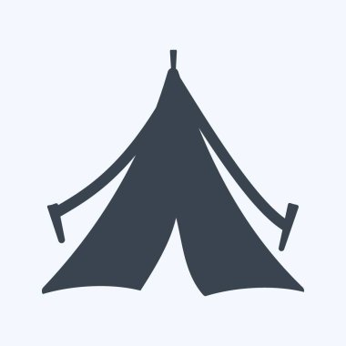 Simge Çadırı. Vahşi Batı sembolü için uygun. Kabartma tarzı. Basit dizayn edilebilir. tasarım şablonu. Basit gösterim