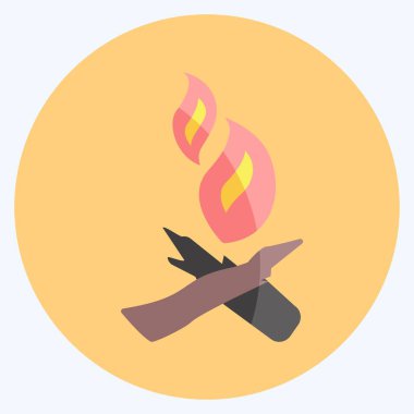 Simge Ateşi. Vahşi Batı sembolü için uygun. Düz stil. Basit dizayn edilebilir. tasarım şablonu. Basit gösterim