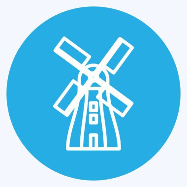 Icon Yel Değirmeni. Vahşi Batı sembolü için uygun. Mavi gözlü. Basit dizayn edilebilir. tasarım şablonu. Basit gösterim