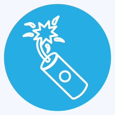 Simge Tek Dinamit. Vahşi Batı sembolü için uygun. Mavi gözlü. Basit dizayn edilebilir. tasarım şablonu. Basit gösterim