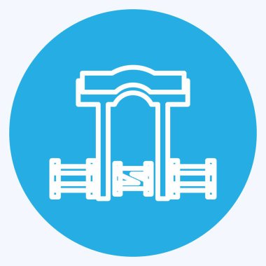 Simge Çiftliği. Vahşi Batı sembolü için uygun. Mavi gözlü. Basit dizayn edilebilir. tasarım şablonu. Basit gösterim