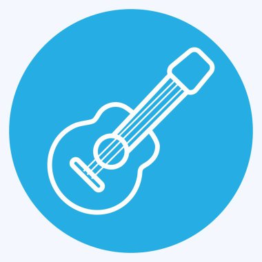 Simge Gitarı. Vahşi Batı sembolü için uygun. Mavi gözlü. Basit dizayn edilebilir. tasarım şablonu. Basit gösterim