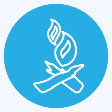 Simge Ateşi. Vahşi Batı sembolü için uygun. Mavi gözlü. Basit dizayn edilebilir. tasarım şablonu. Basit gösterim