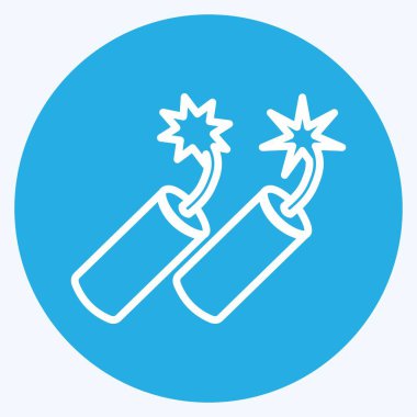 Simge Dinamit. Vahşi Batı sembolü için uygun. Mavi gözlü. Basit dizayn edilebilir. tasarım şablonu. Basit gösterim