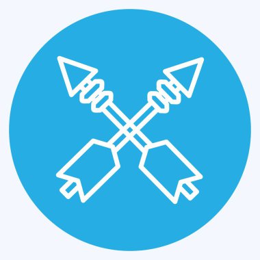 Simge Okları. Vahşi Batı sembolü için uygun. Mavi gözlü. Basit dizayn edilebilir. tasarım şablonu. Basit gösterim