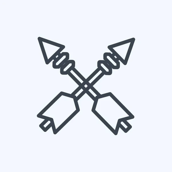 Icono Flechas Adecuado Para Wild West Símbolo Estilo Línea Diseño — Vector de stock