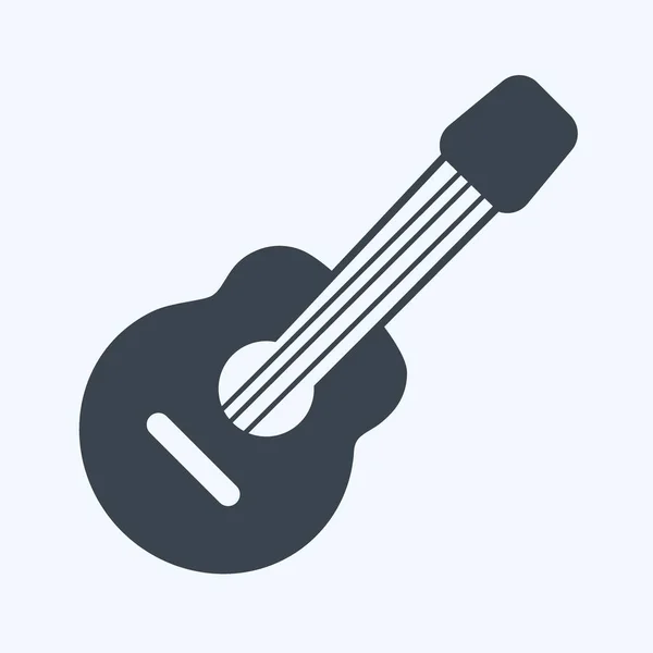 Icon Guitar Suitable Wild West Symbol Glyph Style Simple Design — Stockvektor