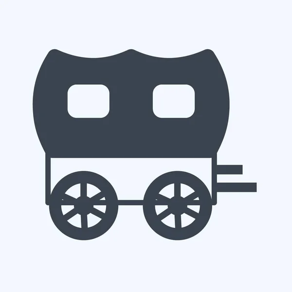 Icon Cart Suitable Wild West Symbol Glyph Style Simple Design — ストックベクタ