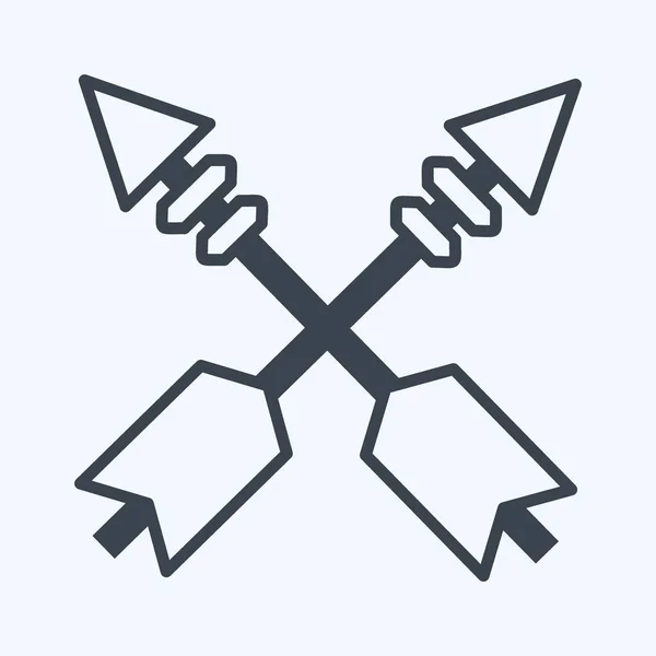 Icon Arrows Suitable Wild West Symbol Glyph Style Simple Design — Vector de stock