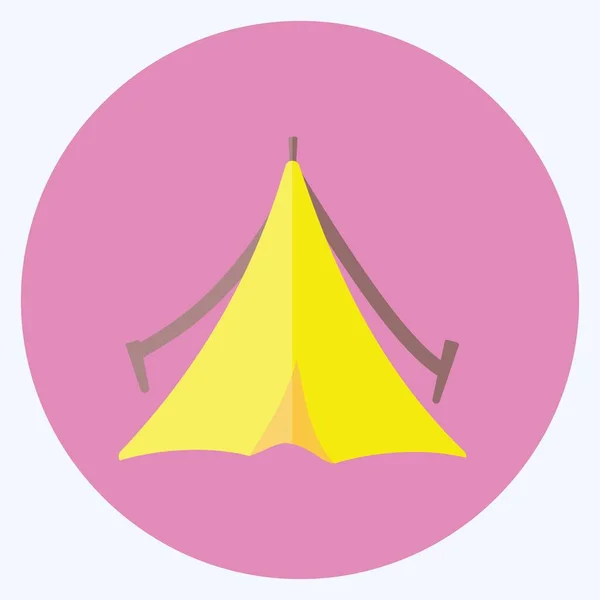 Icon Tent 适合西部野生动物的象征 平坦的风格 简单的设计可以编辑 设计模板向量 简单的符号说明 — 图库矢量图片