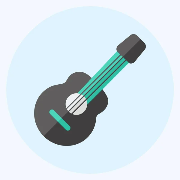 Icon Guitar Suitable Wild West Symbol Flat Style Simple Design — Vector de stock