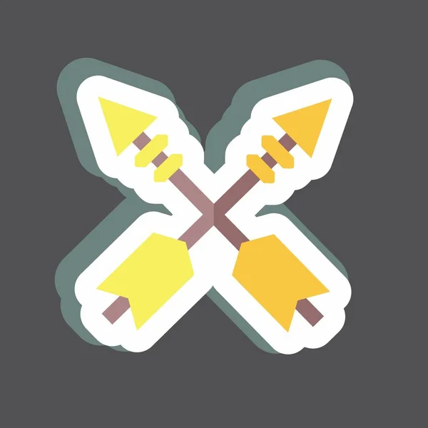 Sticker Arrows Suitable Wild West Symbol Simple Design Editable Design — Image vectorielle