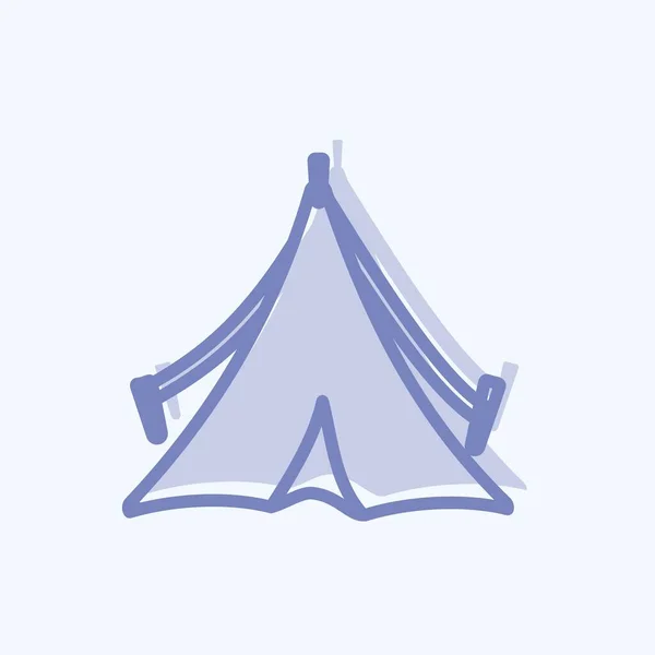 Icon Tent Suitable Wild West Symbol Two Tone Style Simple — стоковый вектор