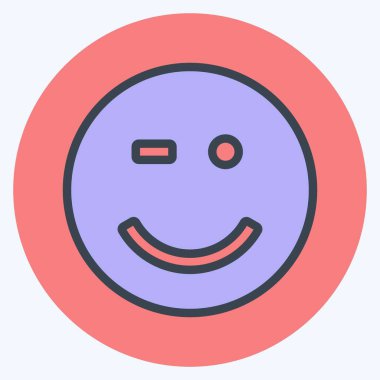 Simgesel Duygu Kırpma. Duygu Simgesi için uygun. renk arkadaşı stili. Basit dizayn edilebilir. tasarım şablonu. Basit gösterim