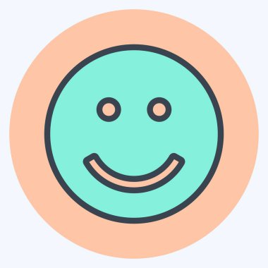 Simgesel Duygu Gülümsemesi. Duygu Simgesi için uygun. renk arkadaşı stili. Basit dizayn edilebilir. tasarım şablonu. Basit gösterim