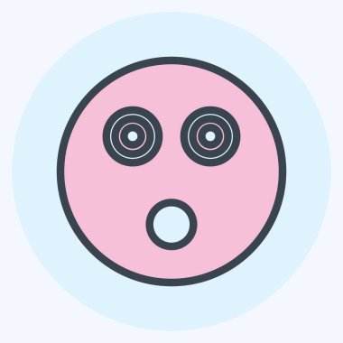 Simge Duygusallığı Şok Etti. Duygu Simgesi için uygun. renk arkadaşı stili. Basit dizayn edilebilir. tasarım şablonu. Basit gösterim