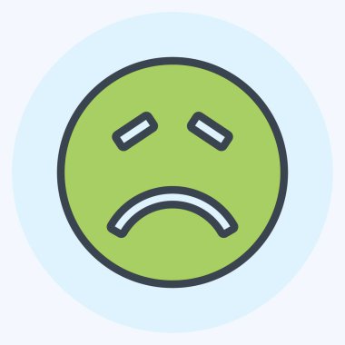 Simge Duygusal Bozukluğu. Duygu Simgesi için uygun. renk arkadaşı stili. Basit dizayn edilebilir. tasarım şablonu. Basit gösterim