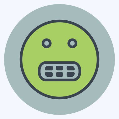 Simgesel Duygu Sırıtışı. Duygu Simgesi için uygun. renk arkadaşı stili. Basit dizayn edilebilir. tasarım şablonu. Basit gösterim