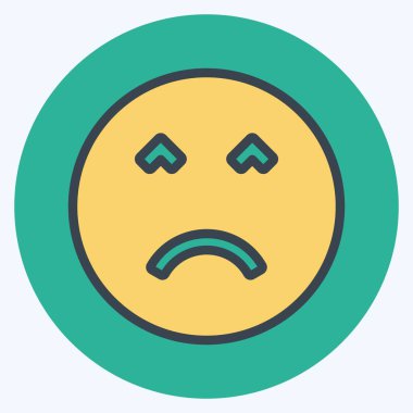 Simgesel Duygusal Öfkeli Yüz. Duygu Simgesi için uygun. renk arkadaşı stili. Basit dizayn edilebilir. tasarım şablonu. Basit gösterim