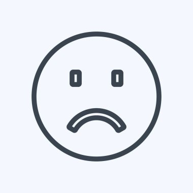 Simgesel Duygu Üzüntüsü. Duygu Simgesi için uygun. Sıra tarzı. Basit dizayn edilebilir. tasarım şablonu. Basit gösterim