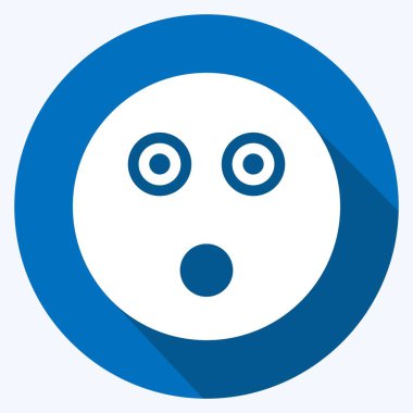 Simge Duygusallığı Şok Etti. Duygu Simgesi için uygun. Uzun gölge tarzı. Basit dizayn edilebilir. tasarım şablonu. Basit gösterim