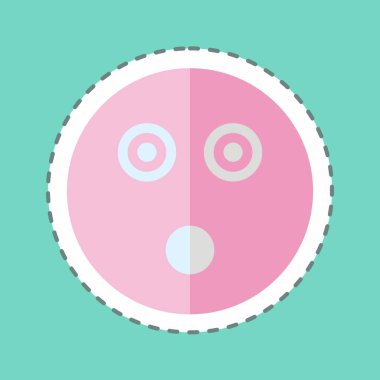 Çıkartma hattı Emoticon 'u kesti. Duygu Simgesi için uygun. Basit dizayn edilebilir. tasarım şablonu. Basit gösterim