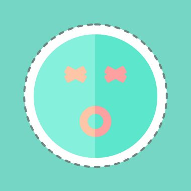 Çıkartma çizgisi Emoticon Dizzy 'i kesti. Duygu Simgesi için uygun. Basit dizayn edilebilir. tasarım şablonu. Basit gösterim