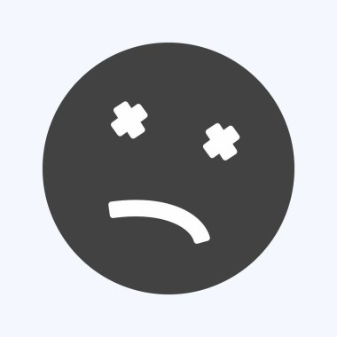 Icon Emoticon öldü. Duygu Simgesi için uygun. Kabartma tarzı. Basit dizayn edilebilir. tasarım şablonu. Basit gösterim