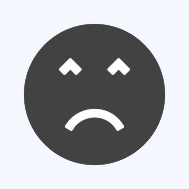 Simgesel Duygusal Öfkeli Yüz. Duygu Simgesi için uygun. Kabartma tarzı. Basit dizayn edilebilir. tasarım şablonu. Basit gösterim