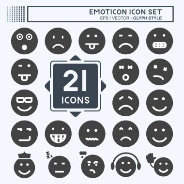 Duygusal Simge Ayarları. Eğitim sembolü için uygun. Kabartma tarzı. Basit dizayn edilebilir. tasarım şablonu. Basit gösterim