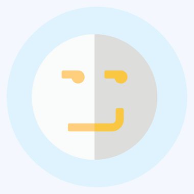 Simgesel Duygu Sırıtması. Duygu Simgesi için uygun. Düz stil. Basit dizayn edilebilir. tasarım şablonu. Basit gösterim