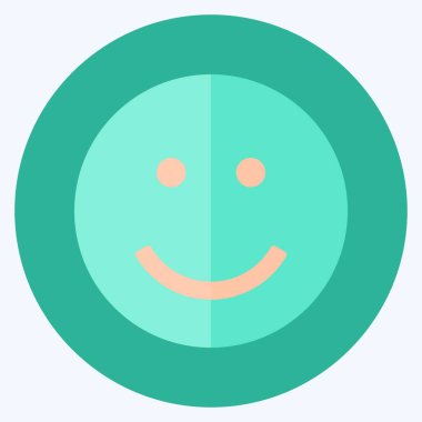 Simgesel Duygu Gülümsemesi. Duygu Simgesi için uygun. Düz stil. Basit dizayn edilebilir. tasarım şablonu. Basit gösterim