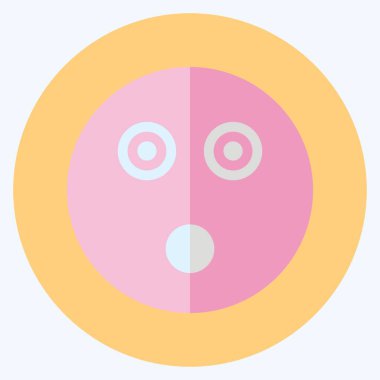 Simge Duygusallığı Şok Etti. Duygu Simgesi için uygun. Düz stil. Basit dizayn edilebilir. tasarım şablonu. Basit gösterim