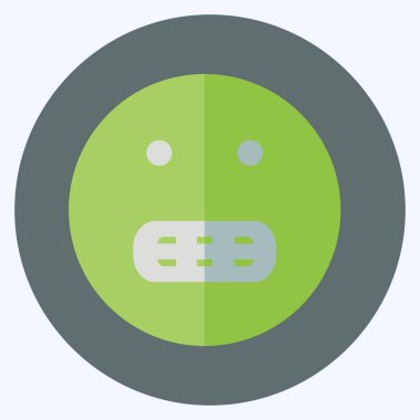 Simgesel Duygu Sırıtışı. Duygu Simgesi için uygun. Düz stil. Basit dizayn edilebilir. tasarım şablonu. Basit gösterim