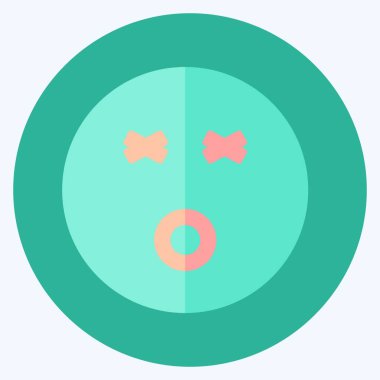 Icon Emoticon Dizzy. Duygu Simgesi için uygun. Düz stil. Basit dizayn edilebilir. tasarım şablonu. Basit gösterim