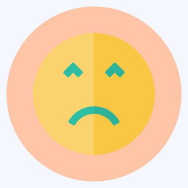 Simgesel Duygusal Öfkeli Yüz. Duygu Simgesi için uygun. Düz stil. Basit dizayn edilebilir. tasarım şablonu. Basit gösterim