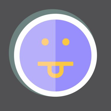 Çıkartma Duygu Dili. Duygu Simgesi için uygun. Basit dizayn edilebilir. tasarım şablonu. Basit gösterim