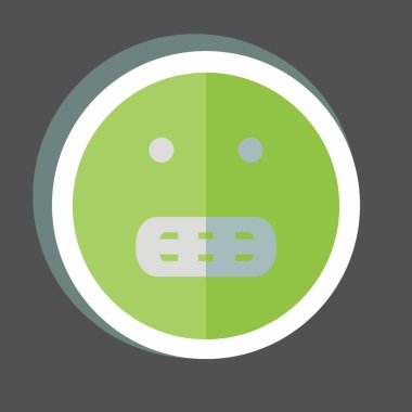 Çıkartmalı Duygusal Sırıtış. Duygu Simgesi için uygun. Basit dizayn edilebilir. tasarım şablonu. Basit gösterim