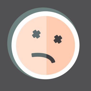 Çıkartma Duygusallığı öldü. Duygu Simgesi için uygun. Basit dizayn edilebilir. tasarım şablonu. Basit gösterim