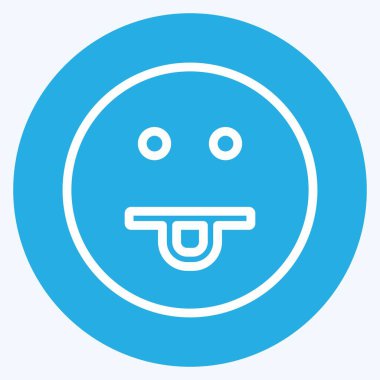 Simgesel Duygu Dili. Duygu Simgesi için uygun. Mavi gözlü. Basit dizayn edilebilir. tasarım şablonu. Basit gösterim