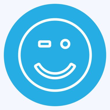 Simgesel Duygu Kırpma. Duygu Simgesi için uygun. Mavi gözlü. Basit dizayn edilebilir. tasarım şablonu. Basit gösterim