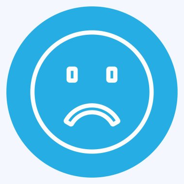 Simgesel Duygu Üzüntüsü. Duygu Simgesi için uygun. Mavi gözlü. Basit dizayn edilebilir. tasarım şablonu. Basit gösterim