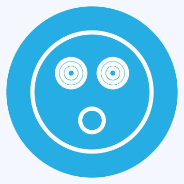 Simge Duygusallığı Şok Etti. Duygu Simgesi için uygun. Mavi gözlü. Basit dizayn edilebilir. tasarım şablonu. Basit gösterim