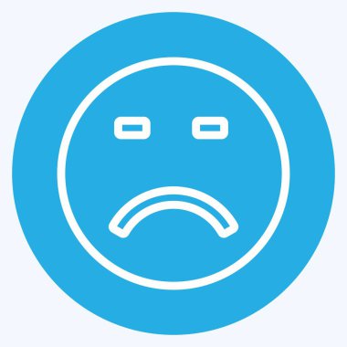 Simgesel Duygu Eziği. Duygu Simgesi için uygun. Mavi gözlü. Basit dizayn edilebilir. tasarım şablonu. Basit gösterim