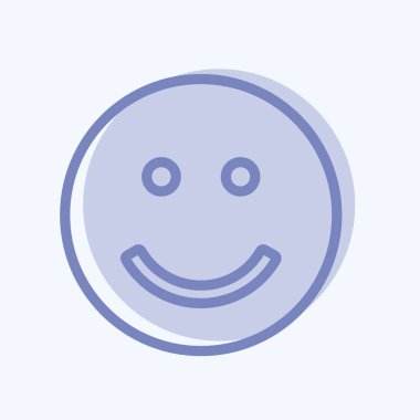 Simgesel Duygu Gülümsemesi. Duygu Simgesi için uygun. İki ton stili. Basit dizayn edilebilir. tasarım şablonu. Basit gösterim