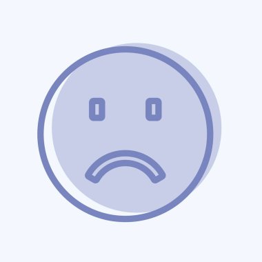 Simgesel Duygu Üzüntüsü. Duygu Simgesi için uygun. İki ton stili. Basit dizayn edilebilir. tasarım şablonu. Basit gösterim