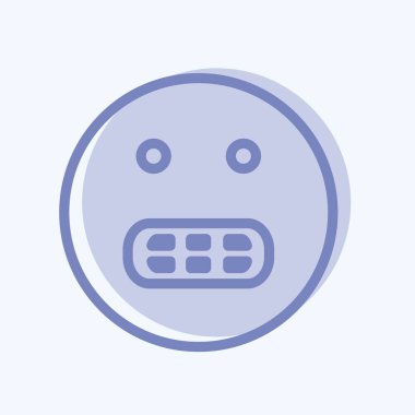 Simgesel Duygu Sırıtışı. Duygu Simgesi için uygun. İki ton stili. Basit dizayn edilebilir. tasarım şablonu. Basit gösterim