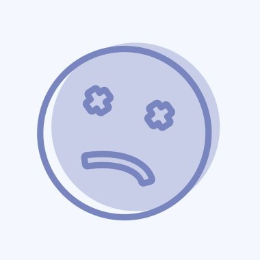 Icon Emoticon öldü. Duygu Simgesi için uygun. İki ton stili. Basit dizayn edilebilir. tasarım şablonu. Basit gösterim