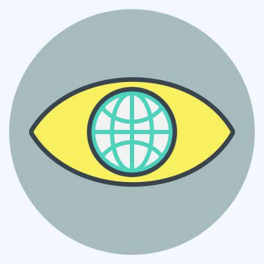 Simge İklim Eylemi. Topluluk sembolü için uygun. renk arkadaşı stili. Basit dizayn edilebilir. tasarım şablonu. Basit gösterim